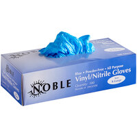 Noble Products 3 Mil Thick Blue Hybrid Powder-Free Gloves - Extra Large - Box of 100