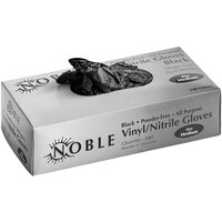 Noble Products 3 Mil Thick Black Hybrid Powder-Free Gloves - Medium - Box of 100