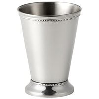 American Metalcraft JC12 12 oz. Mirrored Stainless Steel Mint Julep Cup with Beaded Trim