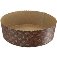 Novacart G9F16011 Panettone M 220/70 56 oz. Brown and Gold Tall Paper Baking Mold - 480/Case