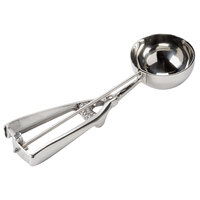 #8 Round Stainless Steel Squeeze Handle Disher - 4 oz.