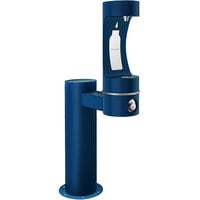 Zurn Elkay LK4410BFFRKBLU EZH2O Blue Non-Filtered Freeze Resistant Outdoor Pedestal Bottle Filling Station - Non-Refrigerated