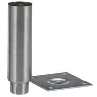 All Points 26-2441 6" Stainless Steel Plate Mount Adjustable Equipment Leg - 3 1/2" Plate, 2000 lb. Capacity