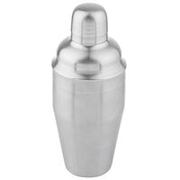 Tablecraft 10468 18 oz. Brushed Stainless Steel 3-Piece Cocktail Shaker
