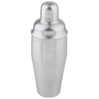 Tablecraft 10469 24 oz. Brushed Stainless Steel 3-Piece Cocktail Shaker