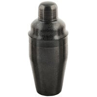 Tablecraft 10552 18 oz. Black Stainless Steel 3-Piece Cocktail Shaker with Acid Etching Finish