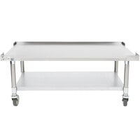 APW Wyott SSS-72C 16 Gauge Stainless Steel 72" x 24" Standard Duty Cookline Equipment Stand with Galvanized Undershelf and Casters