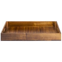Tablecraft CRATESB11 Full Size 2 3/4" Deep Gastronorm Acacia Wood Solid Bottom Serving and Display Crate