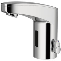 Sloan 3335111 Optima Polished Chrome Battery Powered Deck Mounted Sensor Faucet with 5 1/8" Spout, Side Mixer, and 0.5 GPM Aerated Spray Device