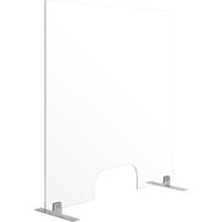 MasterVision GL0701392 23 5/8 inch x 35 7/16 inch Glass Free-Standing Frameless Register Shield
