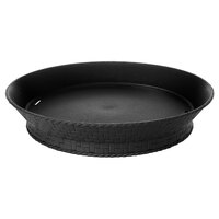GET RB-892-BK 9" Black Round Plastic Fast Food Basket with Base - 12/Pack