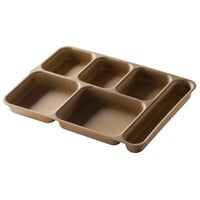 Cambro 10146DCP167 Right Handed Co-Polymer Brown 6 Compartment Serving Tray - 24/Case