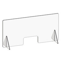 Cal-Mil 22168-31 Barrier Solutions Clear Acrylic Free-Standing Register Shield with 8 inch x 4 inch POS Window - 31 inch x 15 inch