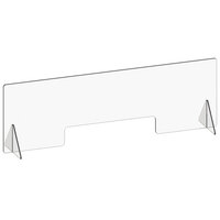 Cal-Mil 22168-47 Barrier Solutions Clear Acrylic Free-Standing Register Shield with 20 inch x 4 inch POS Window - 47 inch x 15 inch