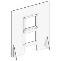 Cal-Mil 22170-31 Barrier Solutions Clear Acrylic Free-Standing Register Shield with Sound Flow Panels and 8 inch x 10 inch POS Window - 31 11/16 inch x 40 inch