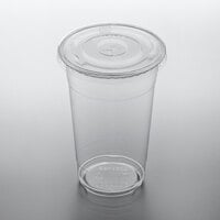 Choice 20 oz. Clear PET Plastic Cup with Flat Lid - 50/Pack