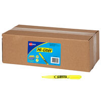 Avery® Hi-Liter® 23825 Fluorescent Yellow Chisel Tip Pen Style Highlighter - 200/Box