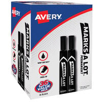Avery® Marks-A-Lot 98206 Black Chisel Tip Desk Style Permanent Marker - 36/Box