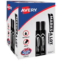 Avery® 24800 Marks-A-Lot Large Chisel Tip Desk Style Permanent Marker,  Color Assortment - 12/Box