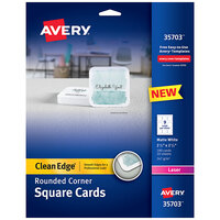Avery® Clean Edge 35703 2 1/2 inch Square Cards with Rounded Edges for Laser Printers - 180/Pack