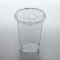 Choice 16 oz. Clear PET Plastic Cup with Sip-Through Lid - 50/Pack