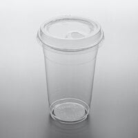 Choice 20 oz. Clear PET Plastic Cup with Sip-Through Lid - 50/Pack