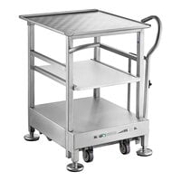 Deli Pro B56 BZ-1 22" x 25 1/4" Mobile Stainless Steel Equipment Stand with Undershelf and Removable Mid Shelf