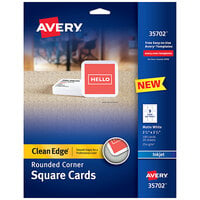 Avery Clean Edge 35702 2 1/2 inch Square Cards with Rounded Edges for Inkjet Printers - 180/Pack
