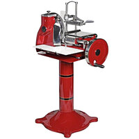 Bizerba 330V 130-RED 13 inch Flame Red Stainless Steel Manual Meat Slicer with Flower Flywheel