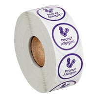 Point Plus Peanut Allergen Permanent 1" Purple Label - 1000/Roll