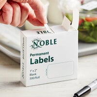 Noble Products 1 inch x 2 inch Permanent Blank Label - 500/Roll