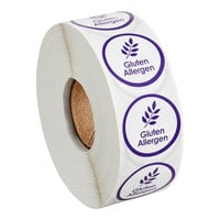 Point Plus Gluten Allergen Permanent 1" Purple Label - 1000/Roll