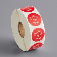 Point Plus Tuna Permanent 1 inch Red Label - 1000/Roll
