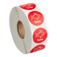 Point Plus Tuna Permanent 1" Red Label - 1000/Roll
