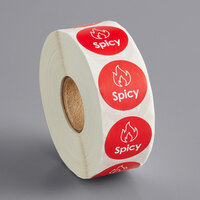 Point Plus Spicy Permanent 1 inch Red Label - 1000/Roll