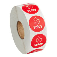 Point Plus Spicy Permanent 1" Red Label - 1000/Roll