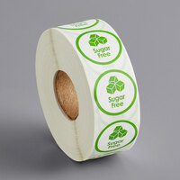 Point Plus Sugar Free Permanent 1" Green Label - 1000/Roll