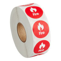 Point Plus Fire Permanent 1" Red Label - 1000/Roll