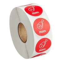 Point Plus Ham Permanent 1" Red Label - 1000/Roll