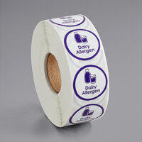 Point Plus Dairy Allergen Permanent 1 inch Purple Label - 1000/Roll