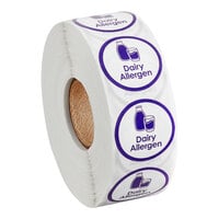 Point Plus Dairy Allergen Permanent 1" Purple Label - 1000/Roll