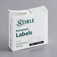 Noble Products 1" x 2" Permanent Food Rotation Label - 500/Roll