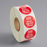Point Plus Bacon, Egg, and Cheese Permanent 1 inch Red Label - 1000/Roll