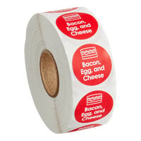 Point Plus Bacon, Egg, and Cheese Permanent 1" Red Label - 1000/Roll