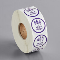 Point Plus Wheat Allergen Permanent 1 inch Purple Label - 1000/Roll