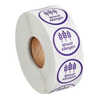 Point Plus Wheat Allergen Permanent 1" Purple Label - 1000/Roll