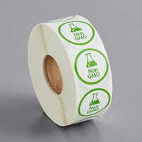 Point Plus Non GMO Permanent 1 inch Green Label - 1000/Roll