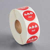 Point Plus Hot Permanent 1 inch Red Label - 1000/Roll