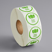 Point Plus Egg Free Permanent 1 inch Green Label - 1000/Roll