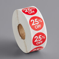 Point Plus 25% Off Permanent 1 inch Red Label - 1000/Roll
